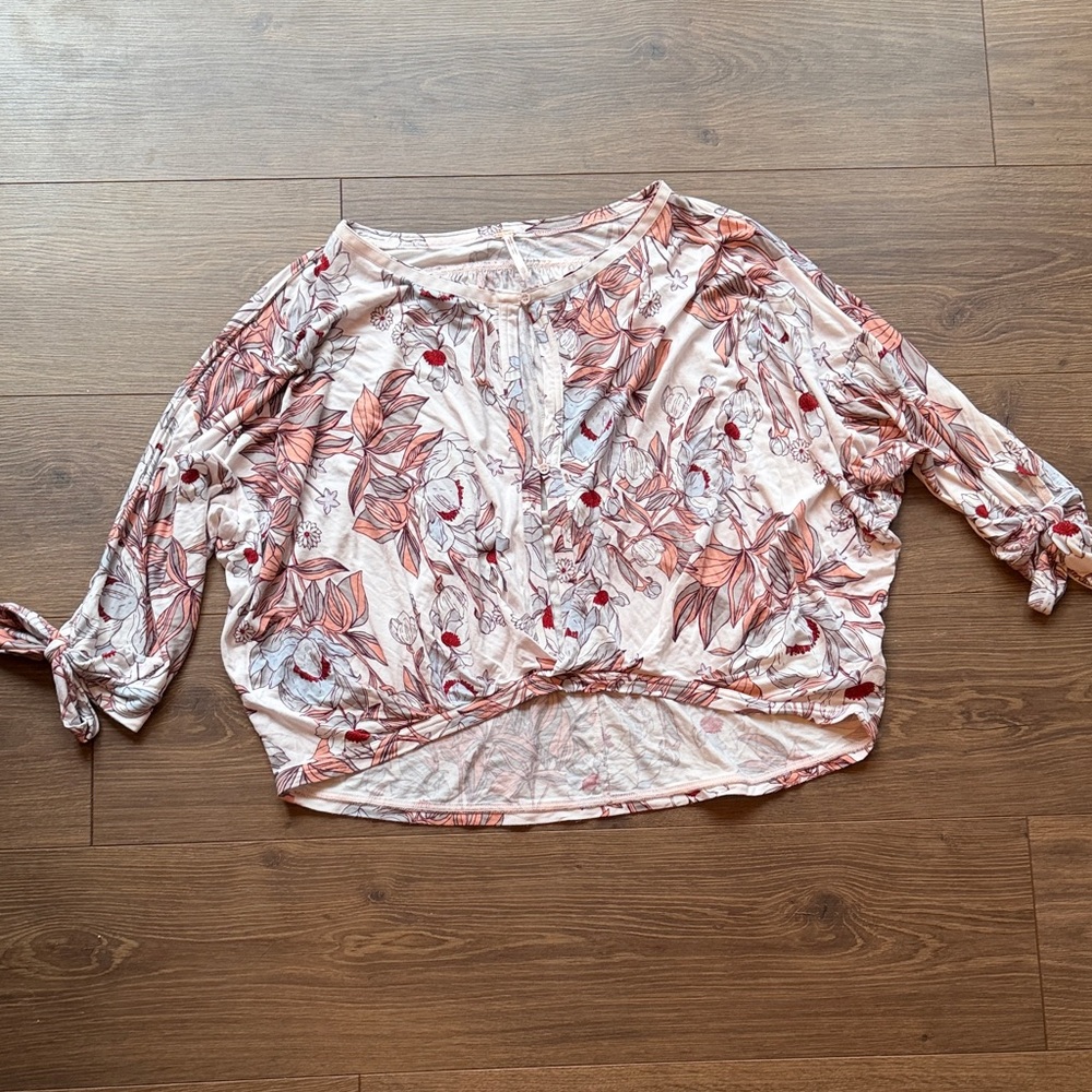 Free People Floral Blush Crop Top